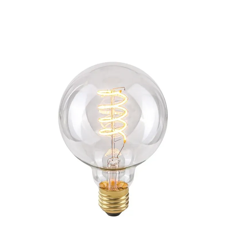 E27 4W 2200K G95 Spiral Clear - Źródło światła retro LED E27 Obniżka ceny