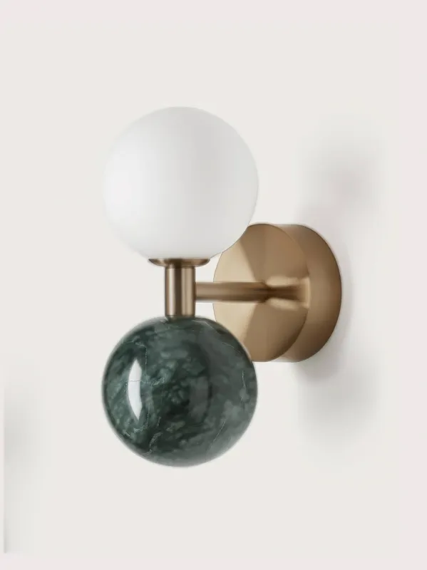 Aromas Lampa ścienna / kinkiet Dalt wys. 23.2 cm zielony marmur złoty metal Nowość