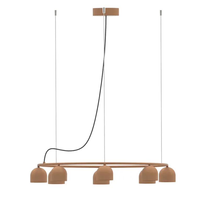 Obniżka ceny Robin Lampa wisząca / żyrandol Rio 8 Circular śr. 79 cm terracotta