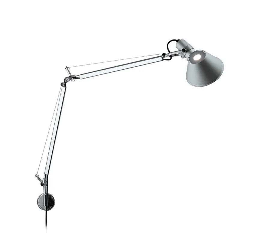 Szybka wysyłka Artemide Lampa ścienna / kinkiet Tolomeo Micro srebrna szer. 49 cm