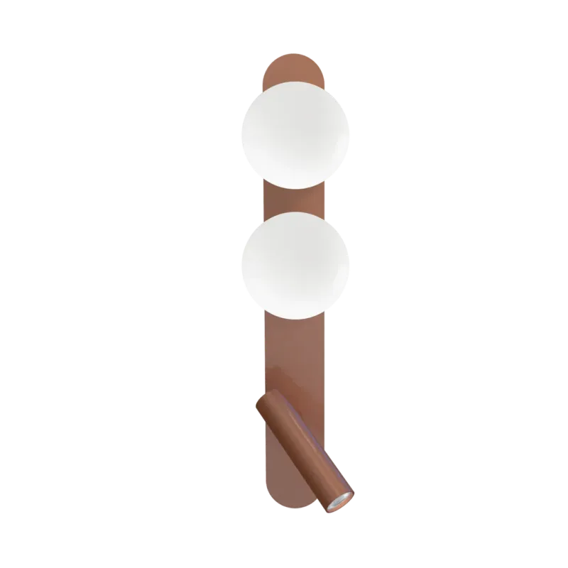Robin Lampa ścienna / kinkiet Bubble wys. 38 cm szkło opalowe / miedziany metal Łatwy zwrot