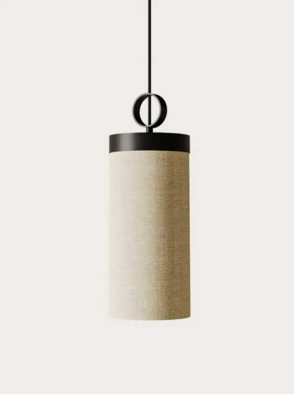 Aromas Lampa wisząca Nooi z lnianym kloszem pionowa śr. 14 cm beżowa Obniżka ceny