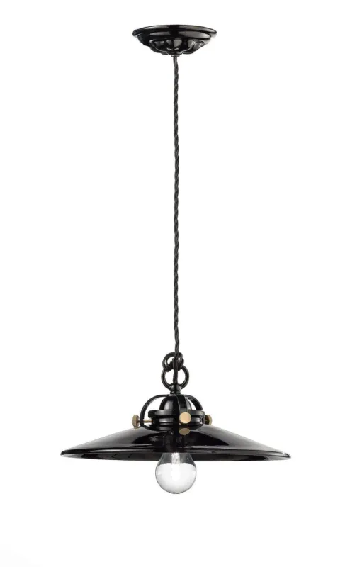Ferroluce Lampa wisząca B&W czarna śr. 31 cm Zniżka