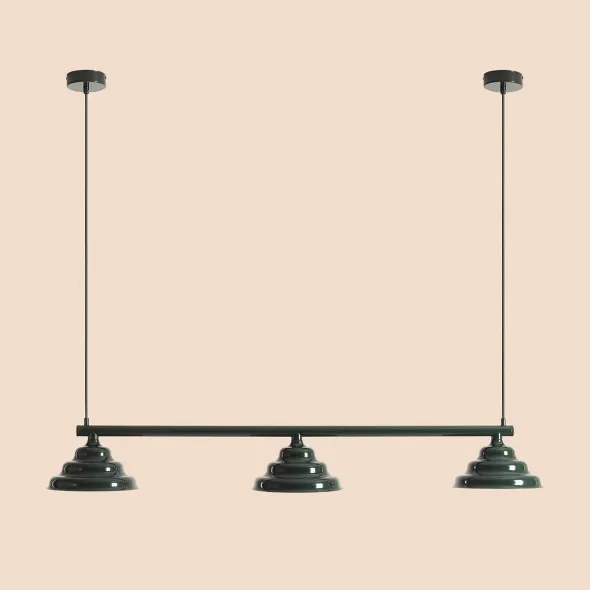 Zniżka Artera Lampa wisząca Fala 3 głęboka zieleń szer. 123 cm