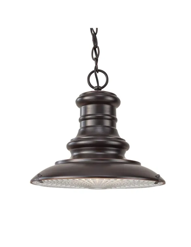 Do wyczerpania zapasów Elstead Lighting Średnia latarnia wisząca Redding Station - 1 źródło światła - Ciemnobrązowa IP44 FE-REDDING8-M-RB