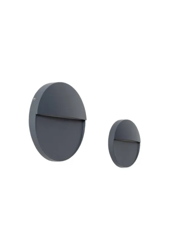 Abruzzo Kinkiet zewnętrzny szary okrągły IP54 6W CCT Lunaria ABR-LZKO-S Oferta limitowana