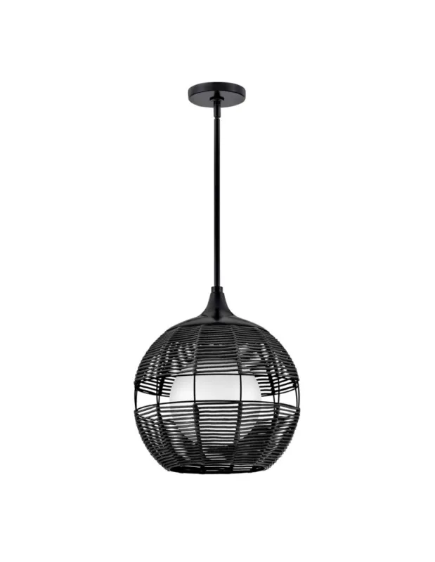 Hit cenowy Quintiesse Mała lampa wisząca Maddox 1 źródło światła Czarny Łazienkowa lub Zewnętrzna IP44 Elstead Lighting QN-MADDOX-