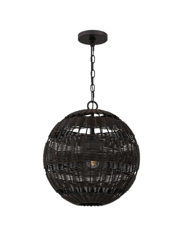 Elstead Lampa wisząca Lindendale 1 źródło światła Western brąz IP44 Zewnętrzna QZ-LINDENDALE-P-WT Ostatnie sztuki