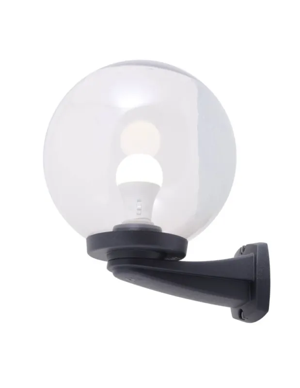 Niska cena Fumagalli Zewnetrzna Latarnia naścienna Nardo - 1xE27 czarna (FMG-NARDO-GLOBE-BLK)