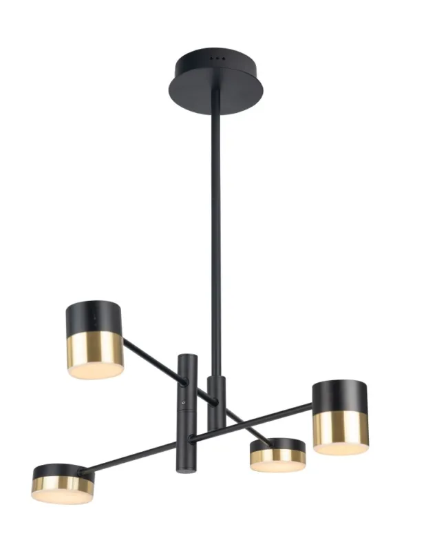 Maxlight Lampa Wisząca Puma LED 4X 7W Czarny/Złoty P0404 Okazja