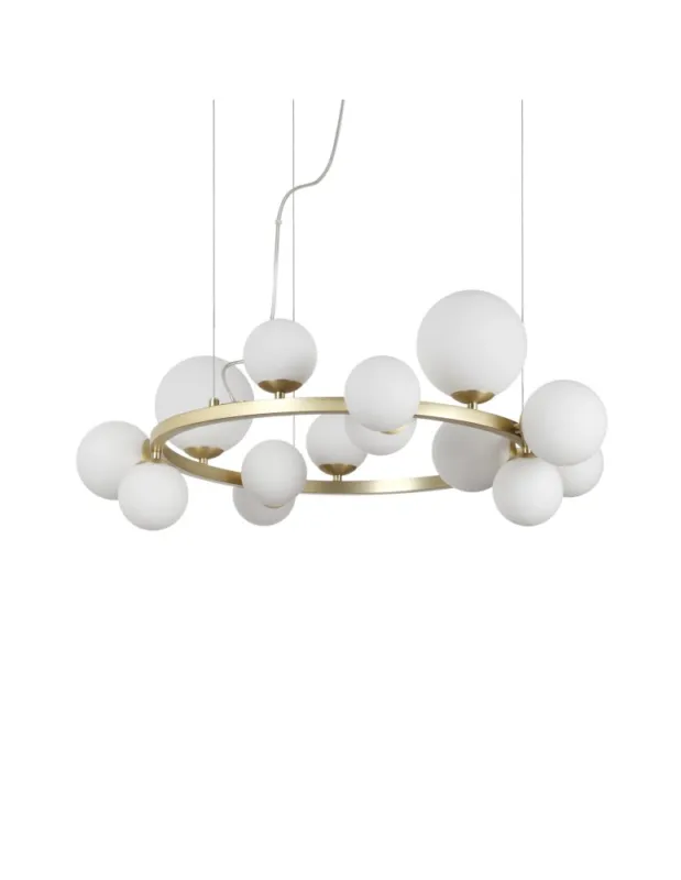 Ideal Lux Lampa Wisząca PERLAGE SP14 BIANCO Biały/Mosiądz 283814 Bezpieczna płatność