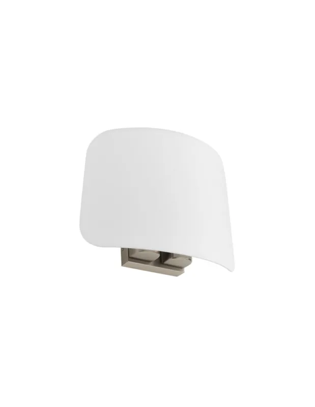 MDC Lampa ścienna ELEA chrom matowy 2xE27 biały klosz z tkaniny 576373525 Nowy