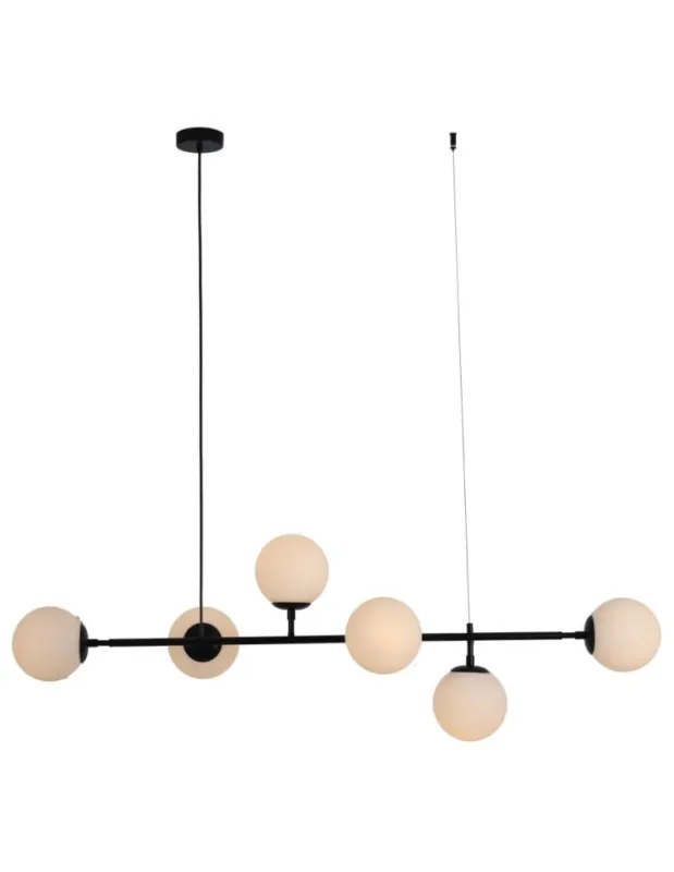 Light Prestige Alisa lampa wisząca czarna białe kulki LP-005/6P BK/WH 6xE14 czarny / biały Szybka wysyłka