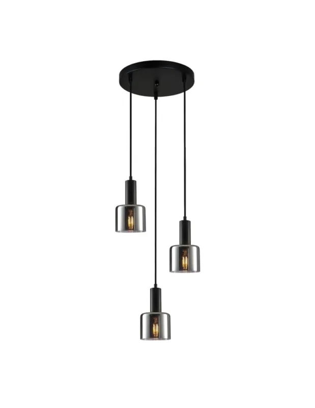Popularny ITALUX Santia Wisząca E27 3x40W Czarny PND-65342-3A-BK+SG kolory-swiatla.pl