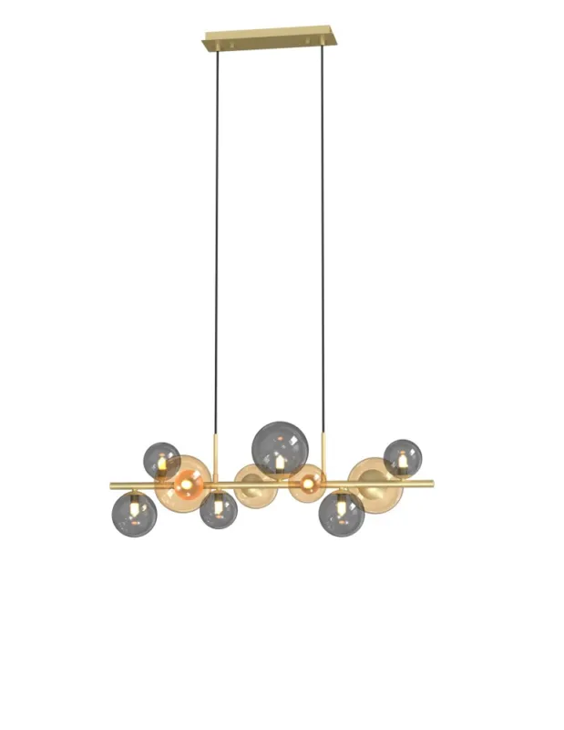 Zuma Line Villa Lampa Wisząca Złoty/Szary/Bursztynowy Md5918-10-Egn kolory-swiatla.pl Bezpieczne zakupy