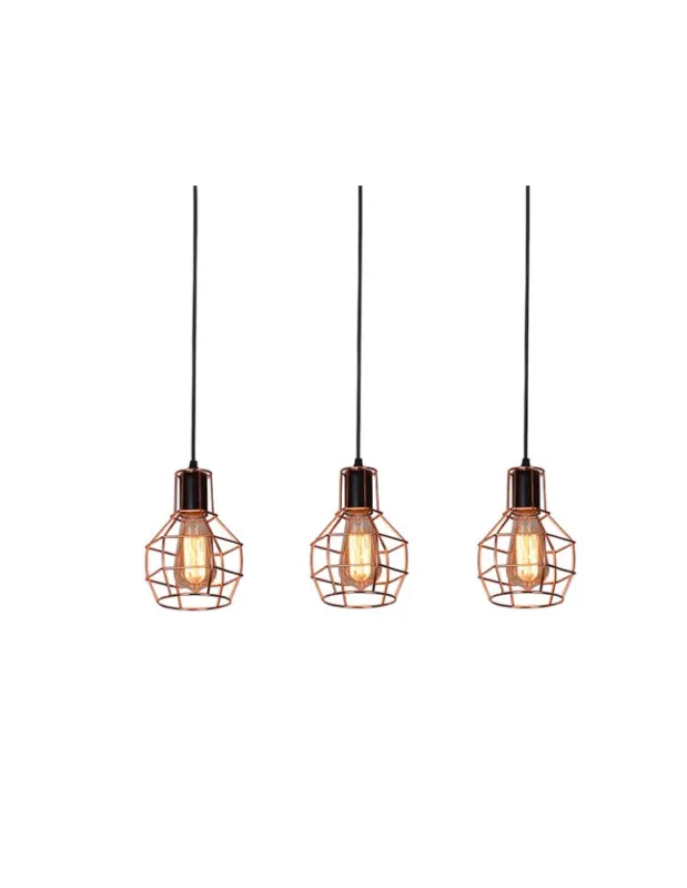 Wyprzedaż Azzardo CARRON 3 LINE COPPER 3xE27 Wisząca Miedź AZ2141 kolory-swiatla.pl