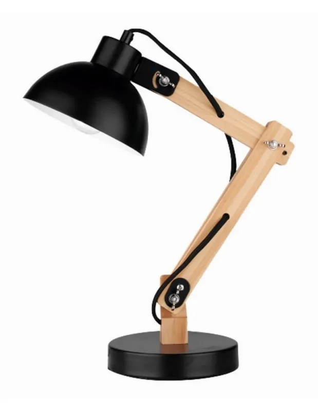 Oferta limitowana Luces Exclusivas NIRGUA Biurkowa 1xE27 LED drewniany/czarny LE42112