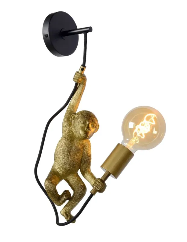 Lucide EXTRAVAGANZA CHIMP Ścienna E27 1x40W Czarny/Złoty 10202/01/30 Najlepsza cena