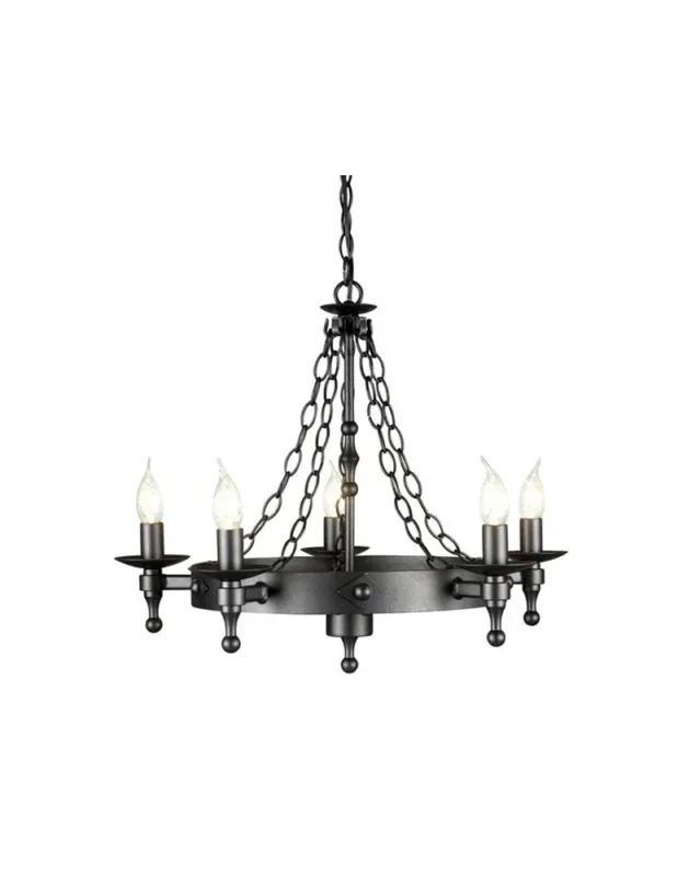 Cena promocyjna Elstead Lighting Interior Wisząca WARWICK 5x60W E14 WR5 GRAPHITE kolory-swiatla.pl