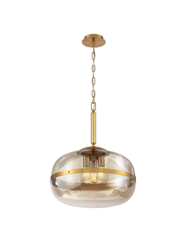 Bestseller Quintiesse Lampa wisząca Nottingham - 3 źródła światła - Antyczny mosiądz QN-NOTTINGHAM-3P-AB