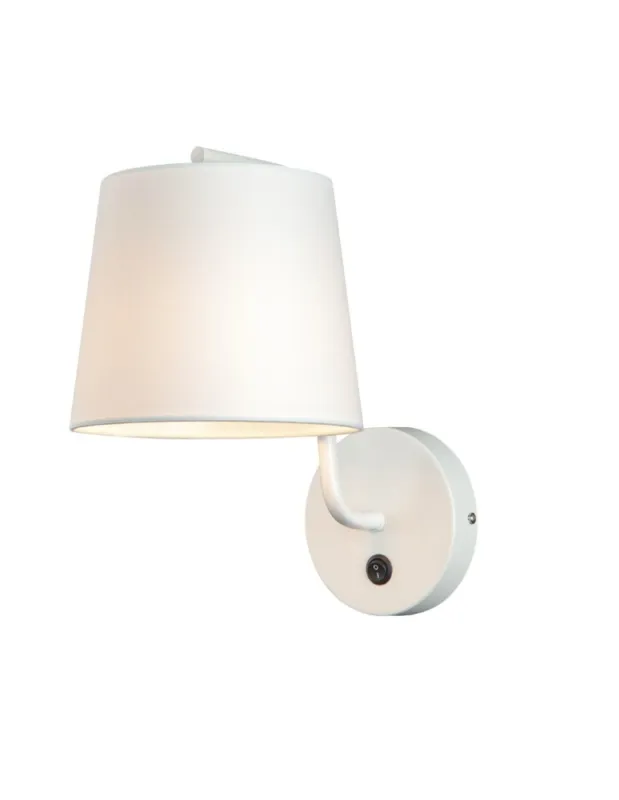 Obniżka ceny Maxlight Kinkiet Chicago Biały + Biały Abażur W0193