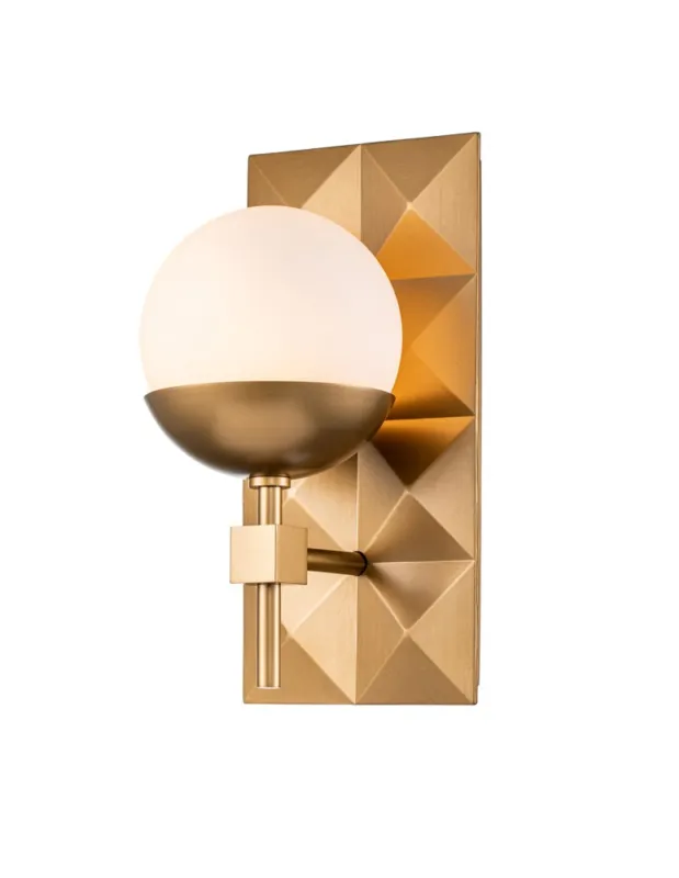 Quintiesse Kinkiet Deco 1 źródło światła Lakierowane złoto Łazienkowa IP44 Elstead Lighting QN-DECO-1WB-AB-O Łatwy zwrot