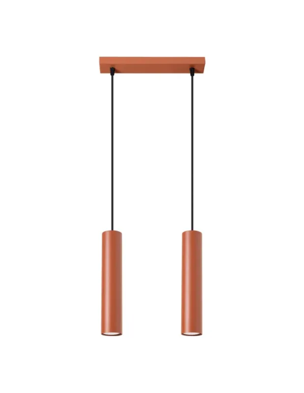 Hit cenowy Sollux Lampa wisząca LAGOS 2 ochra czerwona SL.1490