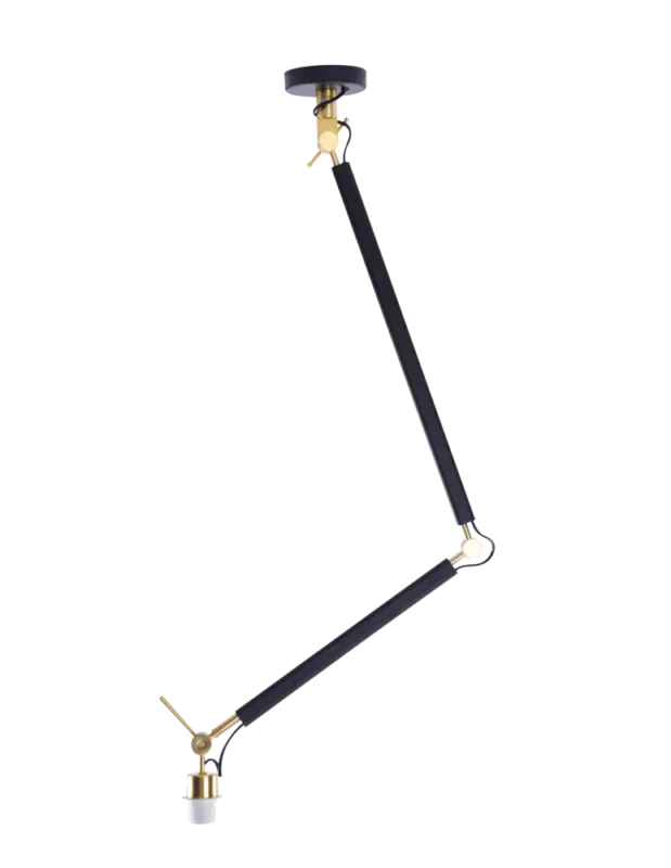 Azzardo ZYTA M PENDANT LAMPBODY BK/GO 1xE27 Sufitowa Ramię Ruchome Bez Abażuru Czarny Złoty AZ4192 kolory-swiatla.pl Tani