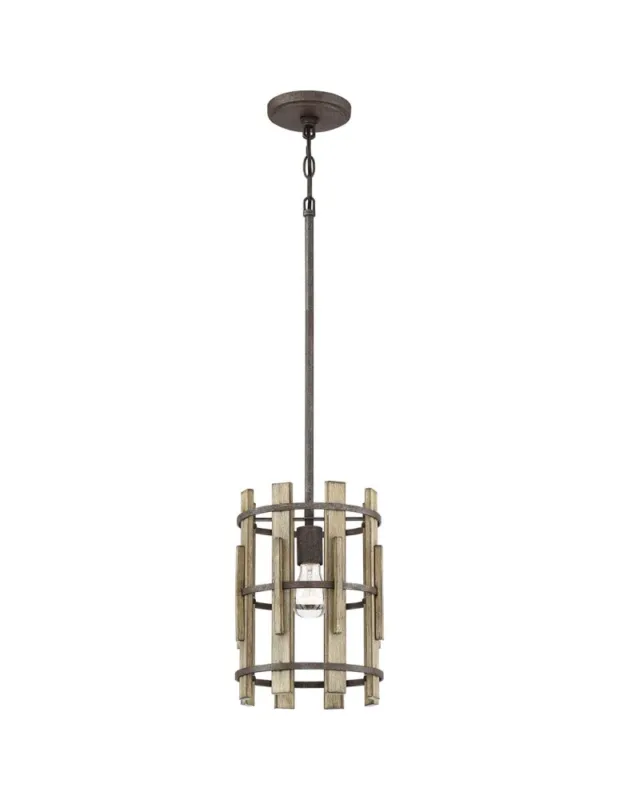Elstead Lighting Mała lampa wisząca Wood Hollow - 1 źródło światła QZ-WOOD-HOLLOW-MP Oferta czasowa