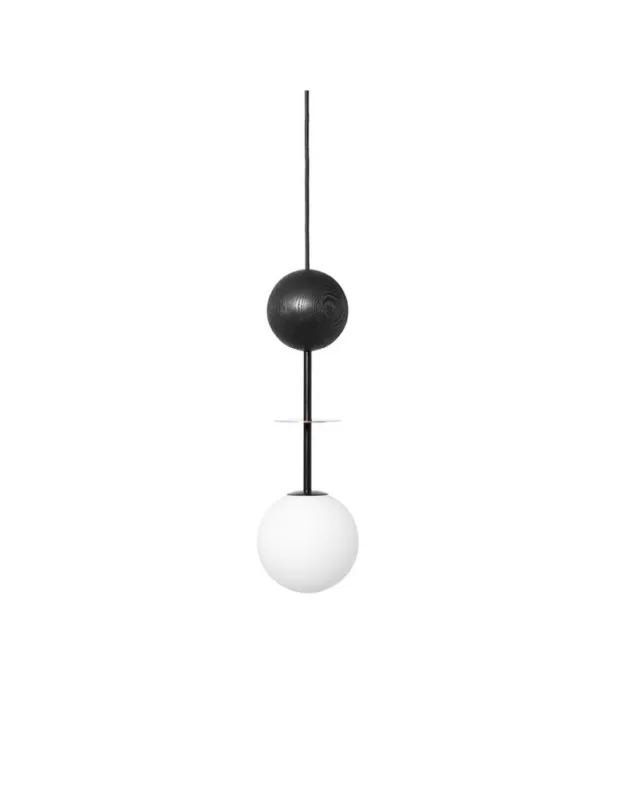Wyjątkowa oferta UMMO OIO A czarna sufitowa lampa wisząca z mosiężnym elementem OIA132P0