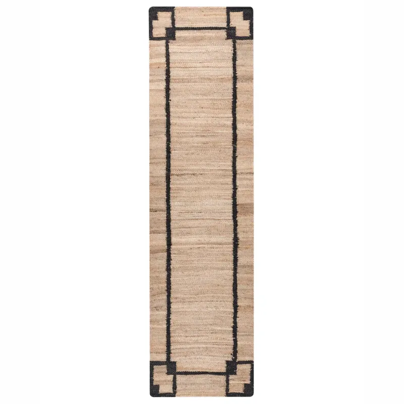 Szybka wysyłka Dywan GONDIA Czarny/ beżowy 80 x 300 cm Juta -