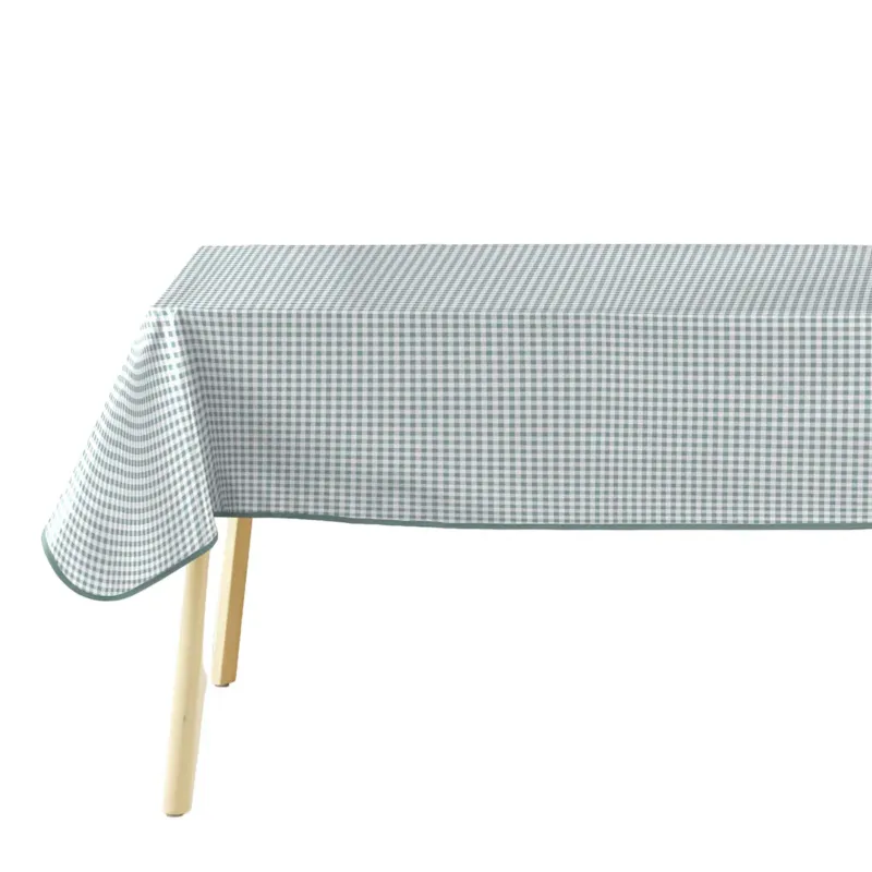 Obrus prostokątny MINI VICHY SAUGE, 140 x 240 cm, szałwiowa krateczka - Zamów teraz