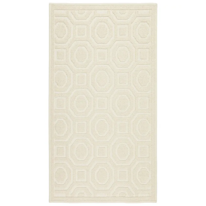 Dywanik łazienkowy Lino 73x135 cm bawełniany geometryczny beżowy - Wybór klientów