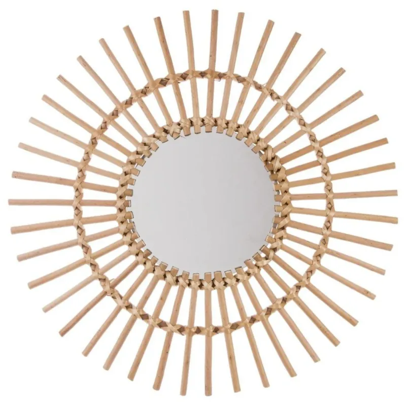 Wyprzedaż Lusterko ścienne SUN w plecionej oprawie, Ø 58 cm -