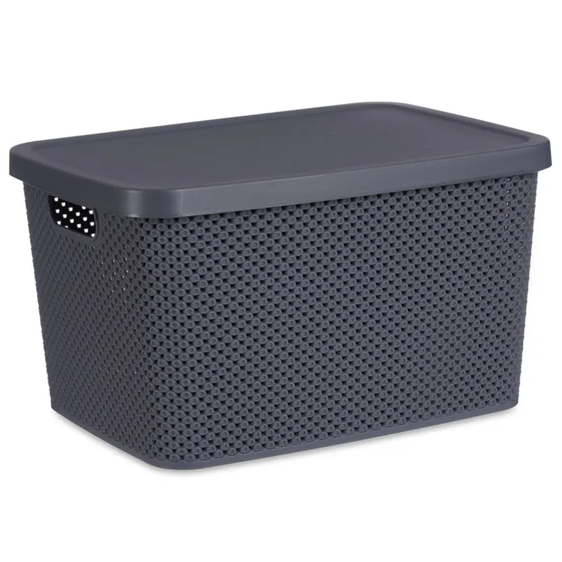 Kup online Kosz plastikowy z pokrywką, organizer, 19 l -