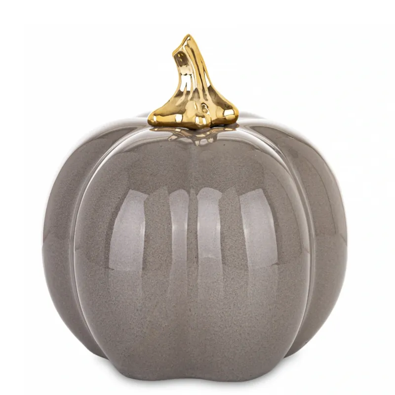Dekoracja - dynia porcelanowa 16,5x14,5x14,5 cm TARDIVA szara - Rabat
