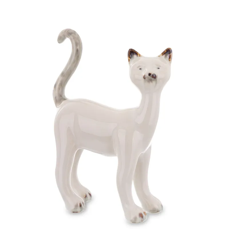Dekoracja - ceramiczna figurka kota 16,5x12x5 cm KATTUNGE-2 - Bezpieczna płatność