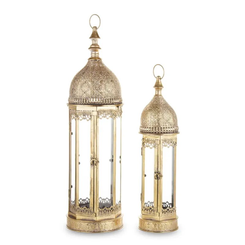 Lampion metalowy 2 szt. 76x21x21 i 58x14x14 cm CUPOLA-2 - Bezpieczna płatność