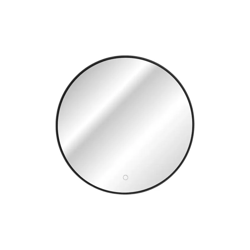 Okrągłe lustro LED z czarną ramą, 80 cm - Uran - Tylko dziś