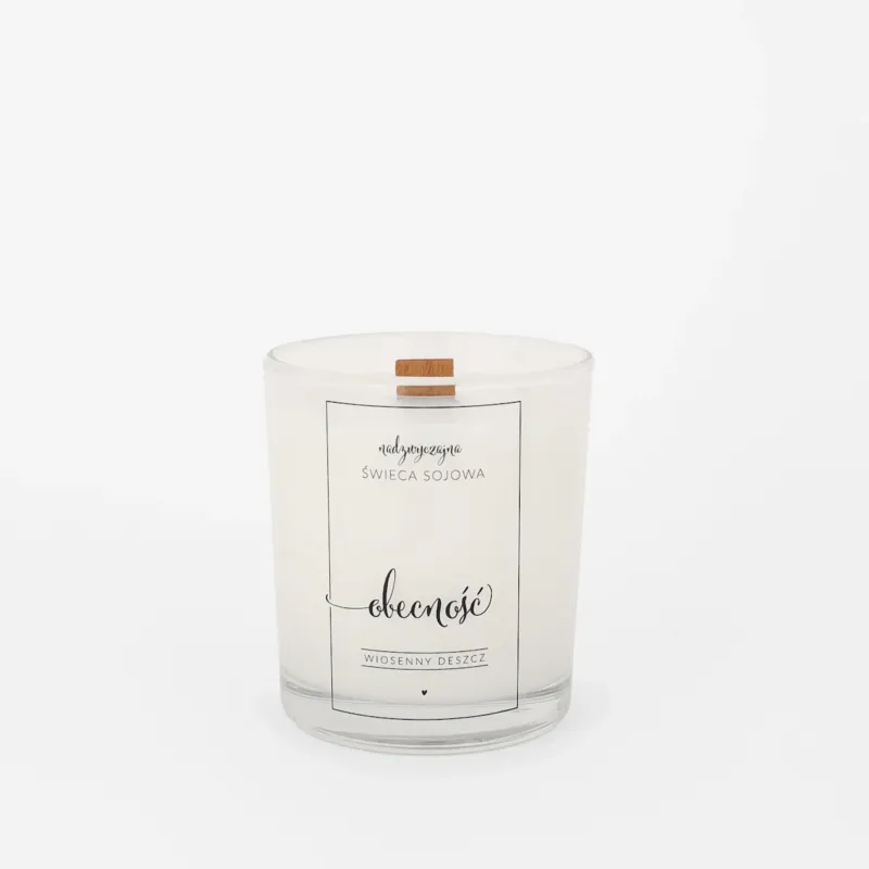 Sprawdź teraz Świeca sojowa w szklance 180 ml - Obecność WIOSENNY DESZCZ -