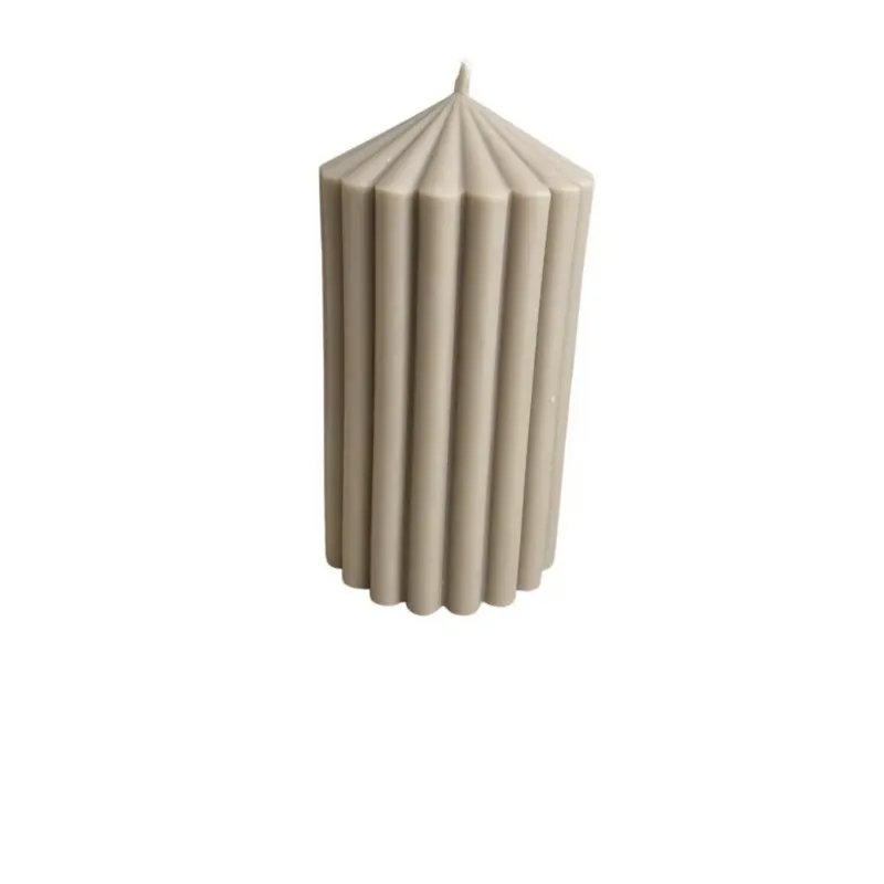 Nowy Świeca ekologiczna sojowa dekoracyjna "Elegance" 120x70mm beżowa -