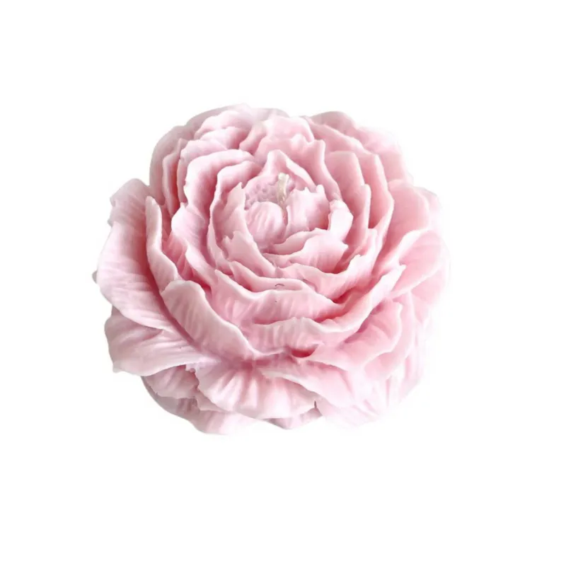 Świeca sojowa ekologiczna dekoracyjna "Peony Queen" 100x40mm rózowa (duża) - Dostępne od ręki