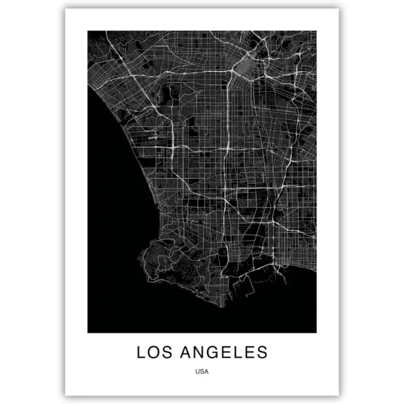 plakat los angeles mapa 50x70 - Nie przegap