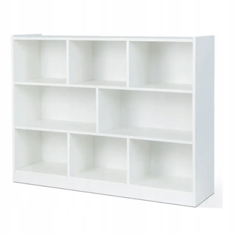 Regał otwarty stojący nowoczesny biały półka szafka komoda 8 półek 100 cm - Oferta