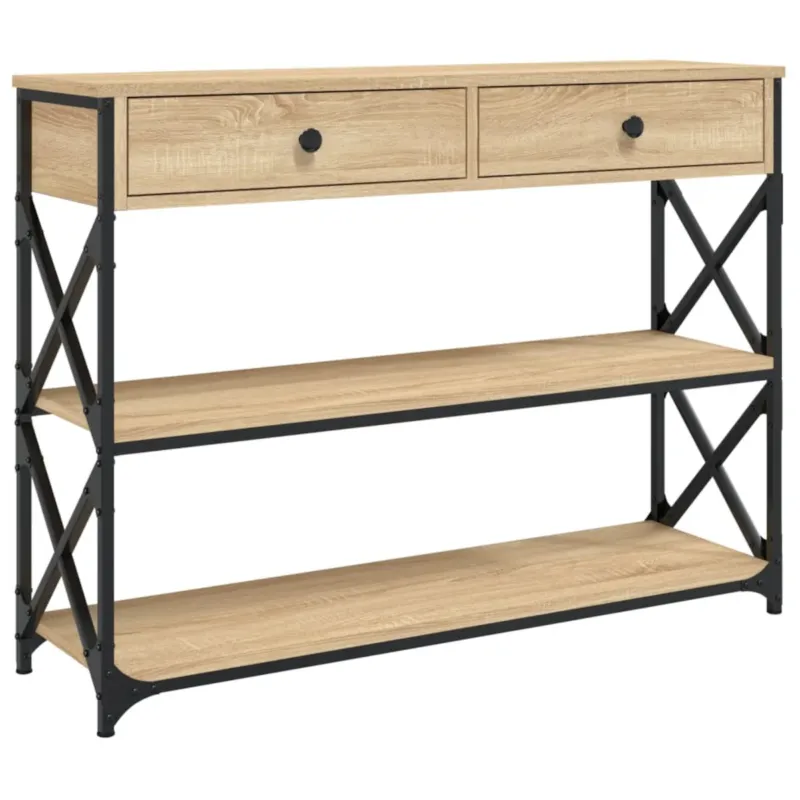 Nie przegap vidaXL Stolik konsolowy, dąb sonoma, 100x28x75 cm -