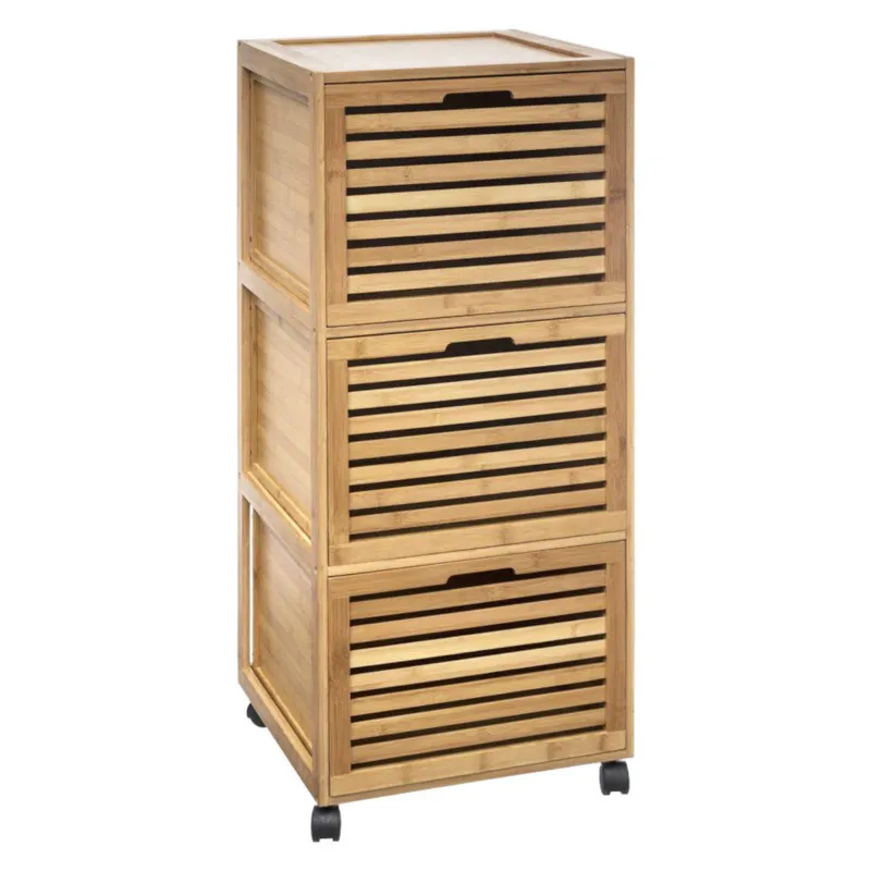 Regał łazienkowy z 3 szufladami BAMBOU, 41 x 93 cm, bambusowy - Hit cenowy