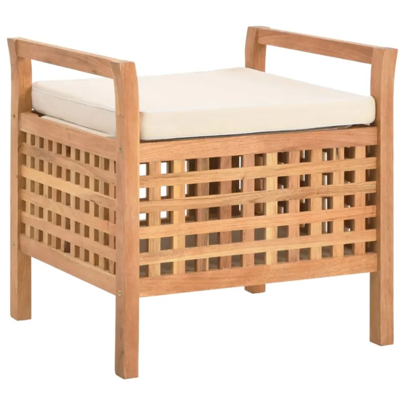 Oferta vidaXL Ławka ze schowkiem, 49x48x49 cm, lite drewno orzechowe -