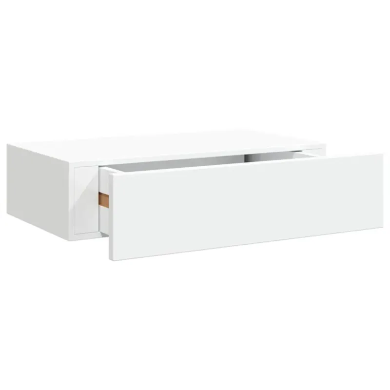 Bestseller vidaXL Półka ścienna z szufladą, biała, 40 x 23,5 x 10 cm, MDF -
