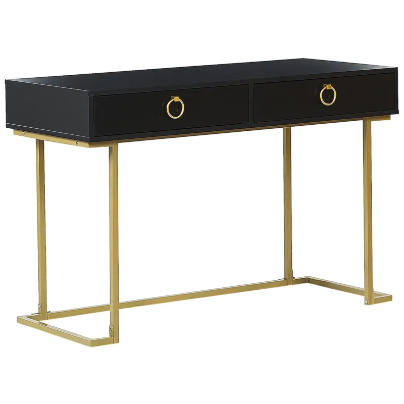 Cena promocyjna Konsola WESTPORT Czarny/ złoty 115 cm 50 cm z szufladami -