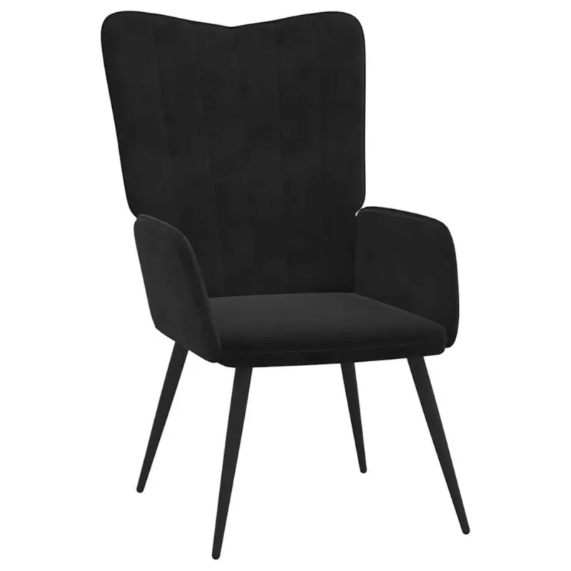 Taniej vidaXL Fotel, czarny, obity aksamitem -